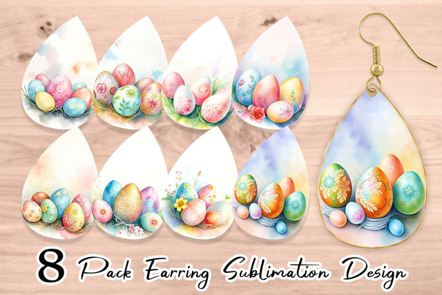 Earring Pastel Easter Eggs Sublimation artnoy 