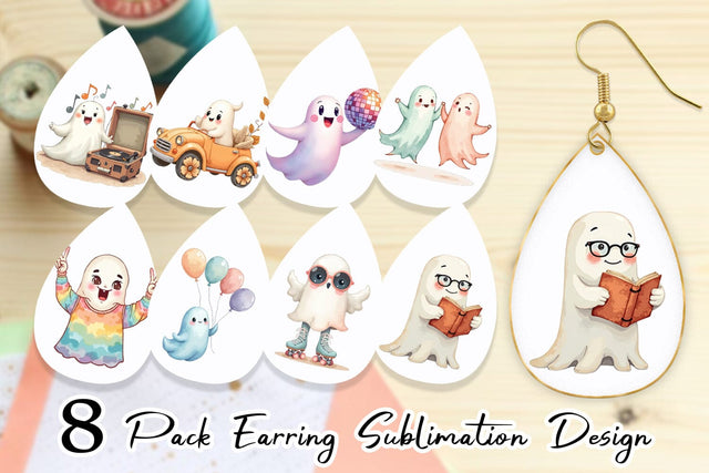 Earring Pastel Ghost Vibes Sublimation artnoy 