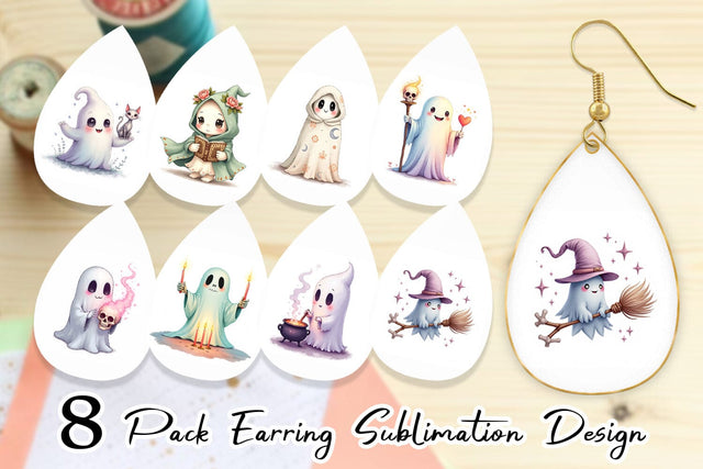 Earring Pastel Necromancer Ghost Sublimation artnoy 