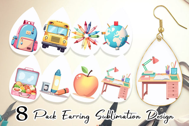 Earring Pastel School Essentials Sublimation artnoy 