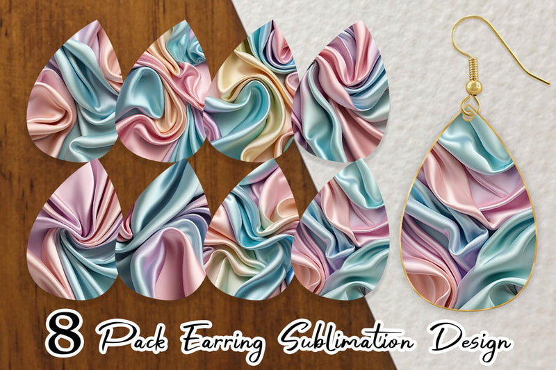 Earring Pastel Silk Satin Sublimation artnoy 