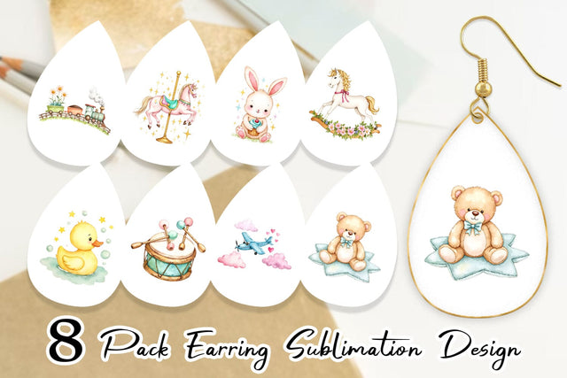 Earring Pastel Toyland Sublimation artnoy 