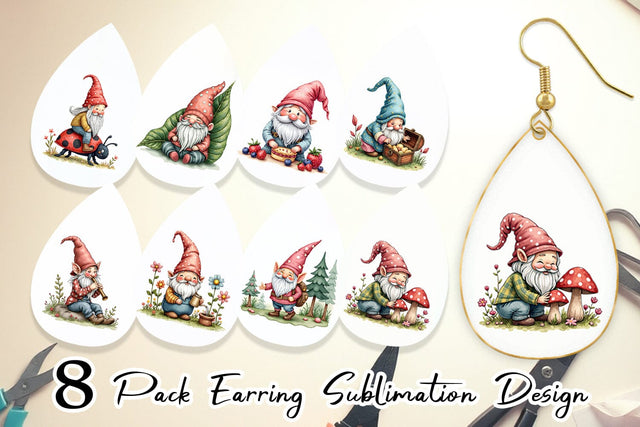 Earring Patchwork Gnome Collection Sublimation artnoy 