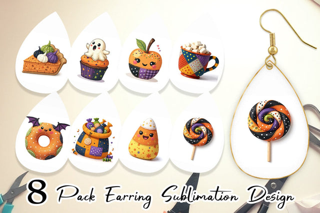 Earring Patchwork Halloween Treats Sublimation artnoy 