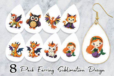 Earring Patchwork Magical Creatures Sublimation artnoy 
