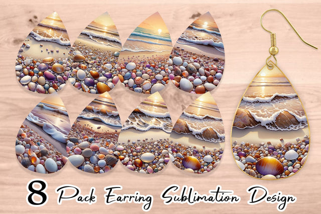 Earring Pebbles and Shells Sublimation artnoy 