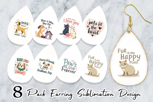 Earring Pet Love Quotes Sublimation artnoy 