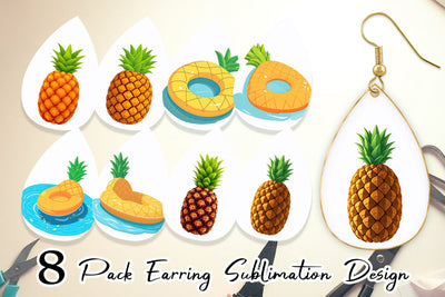 Earring Pineapple Float Sublimation artnoy 