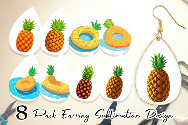 Earring Pineapple Float Sublimation artnoy 