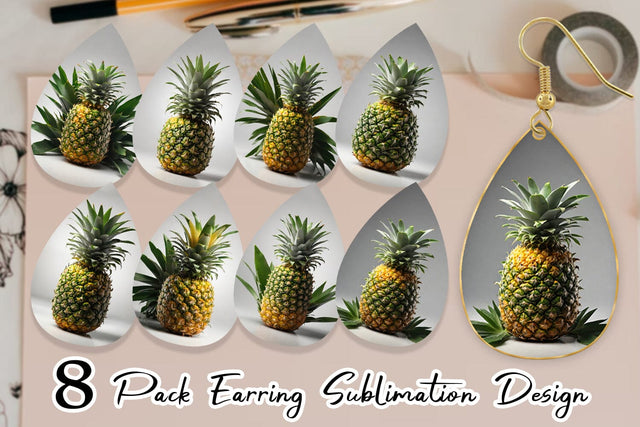 Earring Pineapple Fruit Sublimation artnoy 