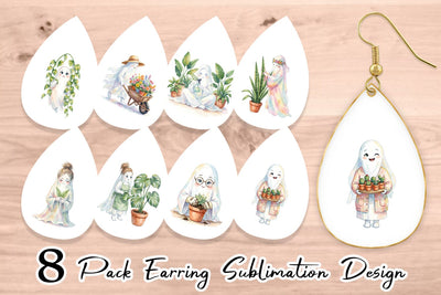 Earring Plant Mom Ghost Sublimation artnoy 