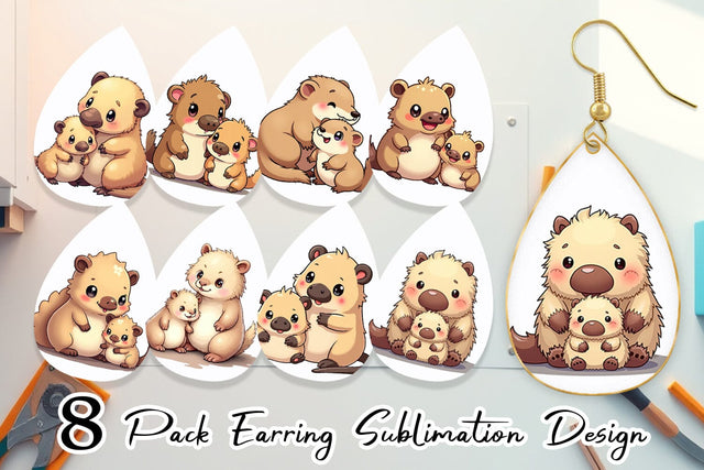 Earring Platypus Mother's Day Sublimation artnoy 