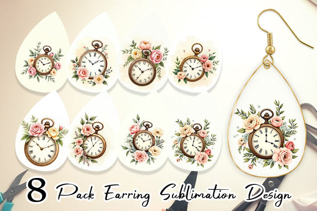 Earring Pocket Watch Sublimation artnoy 