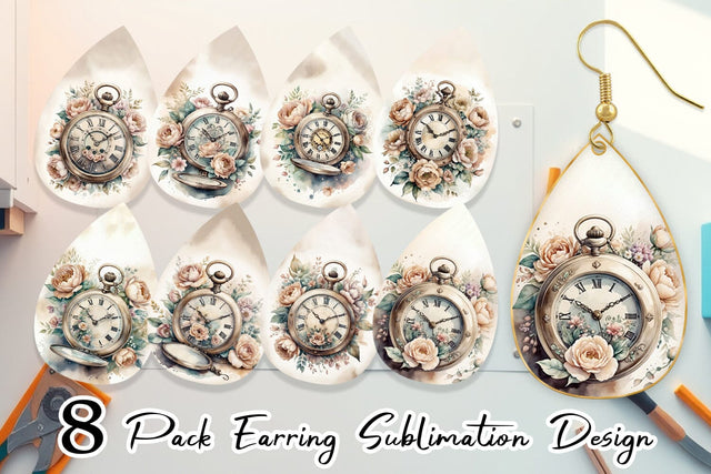 Earring Pocket Watch Sublimation artnoy 