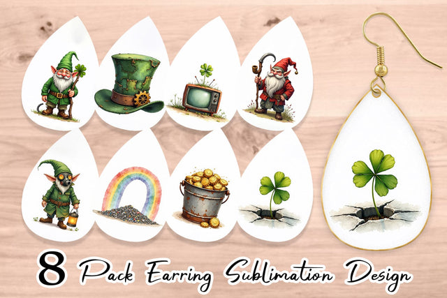 Earring Post-Apocalyptic Paddy Wasteland St. Patrick's Sublimation artnoy 
