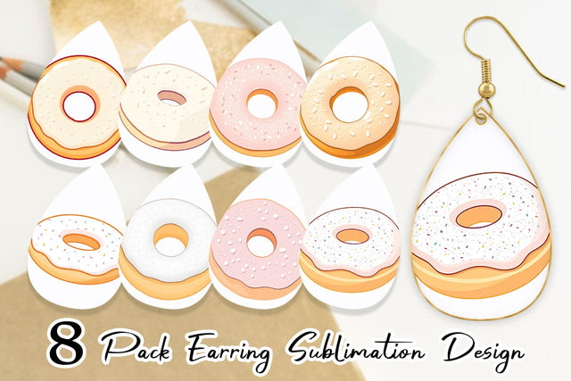Earring Powdered Donut Sublimation artnoy 