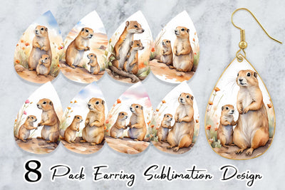 Earring Prairie Dog Mother Day Sublimation artnoy 