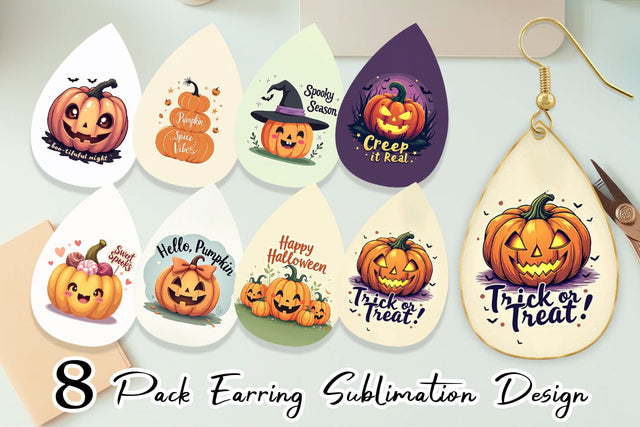 Earring Pumpkin Quotes Sublimation artnoy 