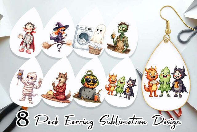 Earring Quirky Halloween Sublimation artnoy 