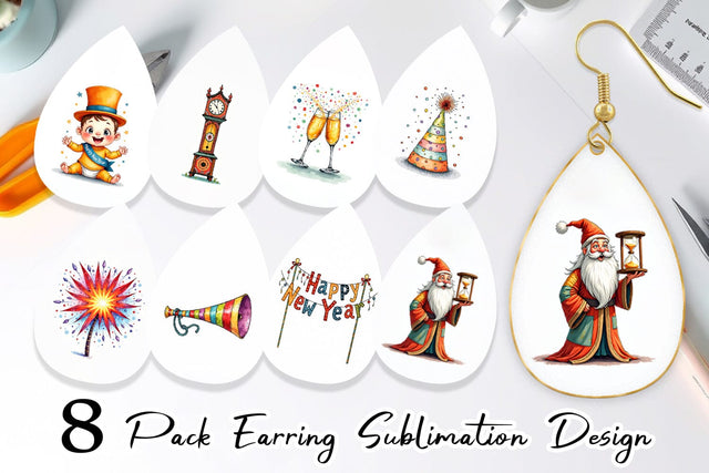 Earring Quirky New Year Sublimation artnoy 
