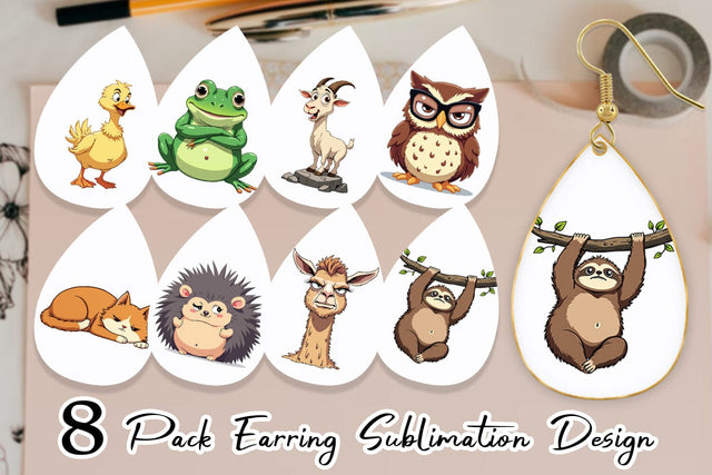 Earring Quirky Sarcastic Animals Sublimation artnoy 