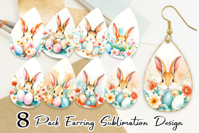 Earring Rabbit Peeking Sublimation artnoy 