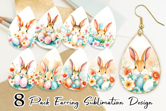 Earring Rabbit Peeking Sublimation artnoy 