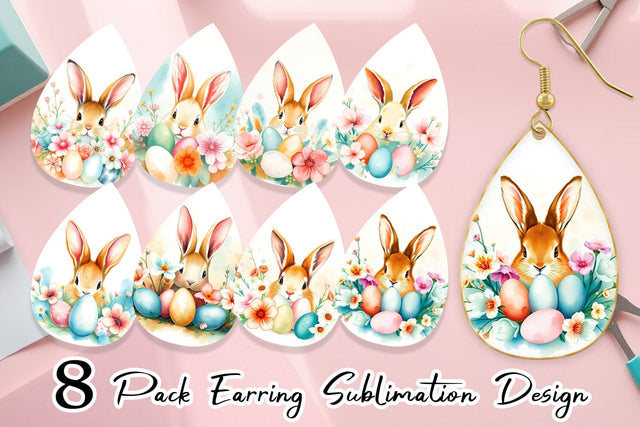 Earring Rabbit Peeking Sublimation artnoy 