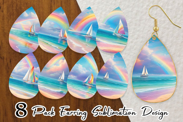 Earring Rainbow Beach Sublimation artnoy 