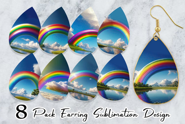Earring Rainbow in Sky Sublimation artnoy 