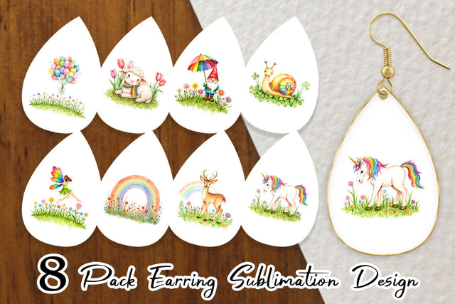 Earring Rainbow Meadow Sublimation artnoy 