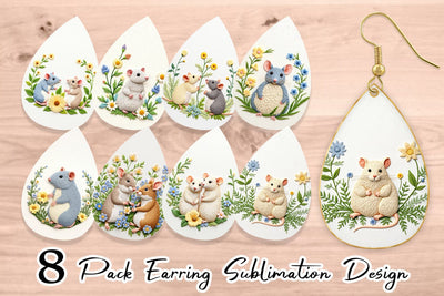 Earring Rat Embroidery Sublimation artnoy 