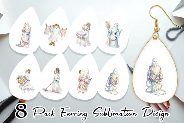 Earring Relatable Housework Mom Ghost Sublimation artnoy 