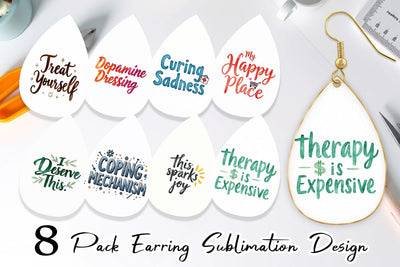 Earring Retail Therapy Sarcasm Sublimation artnoy 