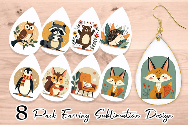 Earring Retro Animal Charm Sublimation artnoy 