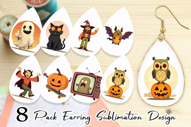 Earring Retro Boo Bash Sublimation artnoy 