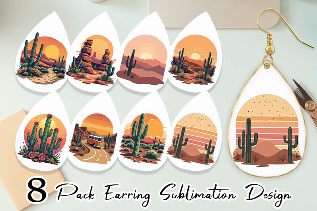 Earring Retro Desert Vibes Sublimation artnoy 