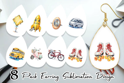 Earring Retro Hover School Transport Sublimation artnoy 