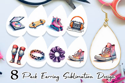 Earring Retro Roller Vibes Sublimation artnoy 