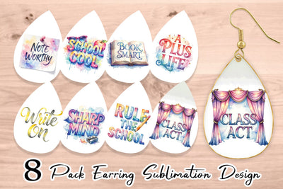 Earring Retro Teacher Quotes Sublimation artnoy 