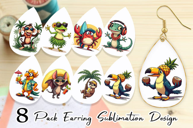 Earring Retro Tropic Quirks Sublimation artnoy 