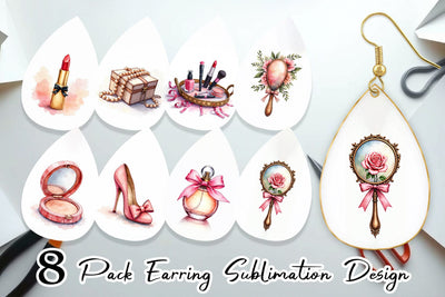 Earring Retro Vanity Coquette Sublimation artnoy 