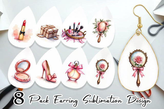 Earring Retro Vanity Coquette Sublimation artnoy 