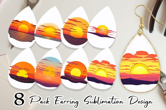 Earring Rising Sun Sublimation artnoy 