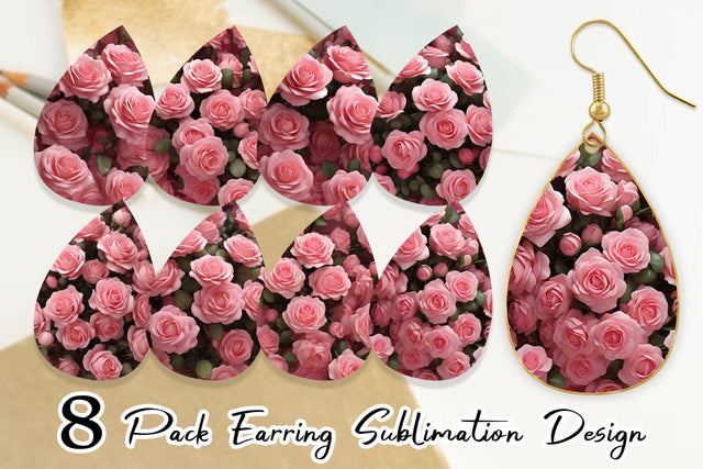 Earring Rose flower Sublimation artnoy 