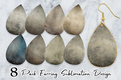 Earring Rough Dirty Grunge Texture Sublimation artnoy 
