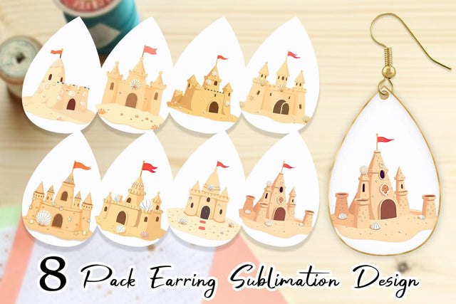 Earring Sandcastle Sublimation artnoy 