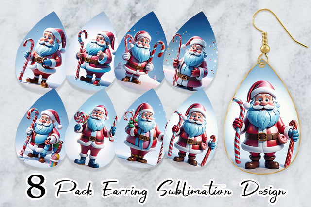 Earring Santa Claus Sublimation artnoy 