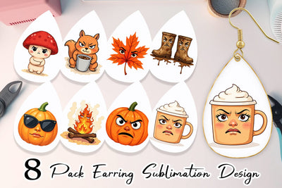 Earring Sarcastic Autumn Vibes Sublimation artnoy 