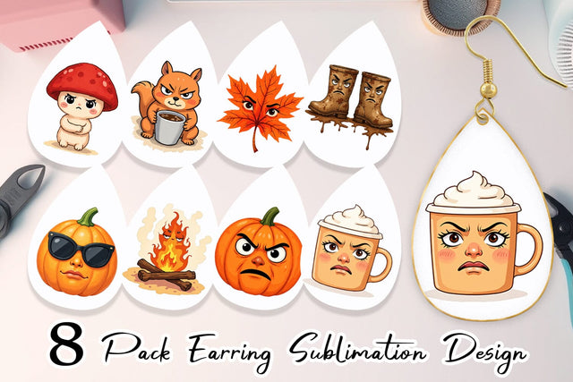 Earring Sarcastic Autumn Vibes Sublimation artnoy 